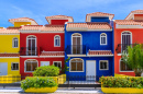 Casas coloridas na República Dominicana