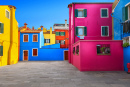 Casas Coloridas em Burano, Veneza, Itália