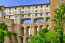 Ponte Mantelbrücke no Castelo Cesky Krumlov