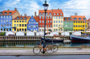 Área de Nyhavn em Copenhague, Dinamarca