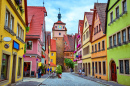 Ruas em Rothenburg ob der Tauber, Alemanha
