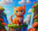 Um gatinho ruivo fofo