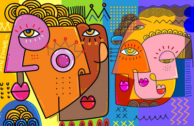 Retrato Abstrato Moderno
