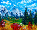 Parque Nacional das Montanhas Rochosas, pintura a óleo