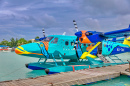 Hidroavião Colorido em Malé, Maldivas