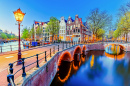 Canal Keizersgracht à noite em Amsterdã