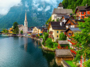 Pitoresca vila de Hallstatt, na Áustria