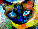 Carinha de Gato Fofa no Estilo Impressionista