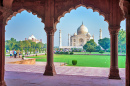Vista do Taj Mahal em Agra, Índia