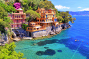 Mar Mediterrâneo próximo a Portofino, Itália