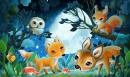 Animais na Floresta à Noite