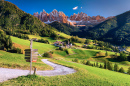 Vale de Val di Funes, Trentino-Alto Adige, Itália