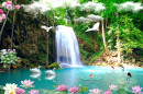 Paisagem Linda com uma Cachoeira
