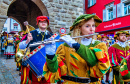 Participantes do Carnaval em Rottweil, Alemanha