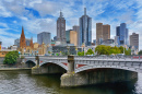 Ponte Princes sobre o Rio Yarra em Melbourne