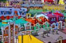 Edifícios coloridos em Kiev, Ucrânia