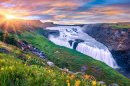 Bela vista da Cachoeira Gullfoss, Islândia