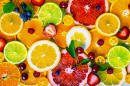 Frutas cítricas recém-fatiadas