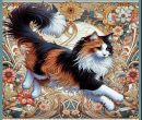 Leone, o Gato, no Estilo Art Nouveau