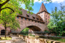 Pontes sobre o rio Pegnitz, Nuremberg, Alemanha