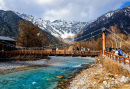 Ponte Pênsil em Kamikochi, Japão