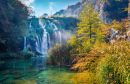 Cachoeira no Parque Nacional de Plitvice, Croácia
