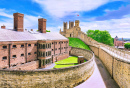 Antiga Prisão e Muros do Castelo em Lincoln Castle, Reino Unido