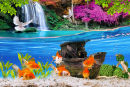 Bela Colagem com Peixinhos Dourados