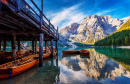 Vista incrível do Lago Braies