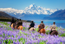 Equitação no Parque Nacional Mount Cook, Nova Zelândia