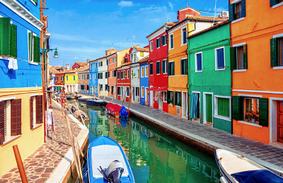Ilha Burano, próxima a Veneza, Vêneto, Itália