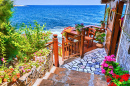 Linda manhã na costa, Sozopol, Bulgária