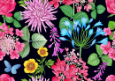 Padrão Vintage Floral Sem Costuras