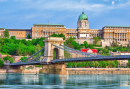 Ponte de Corrente Szechenyi em Budapeste, Hungria