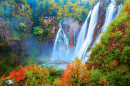 Cores de Outono do Parque Nacional de Plitvice, Croácia