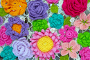 Flores de Crochê Coloridas