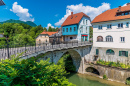 Ponte dos Capuchinhos em Skofja Loka, Eslovênia