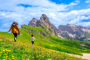 Belo dia de verão nos Dolomitas, Itália